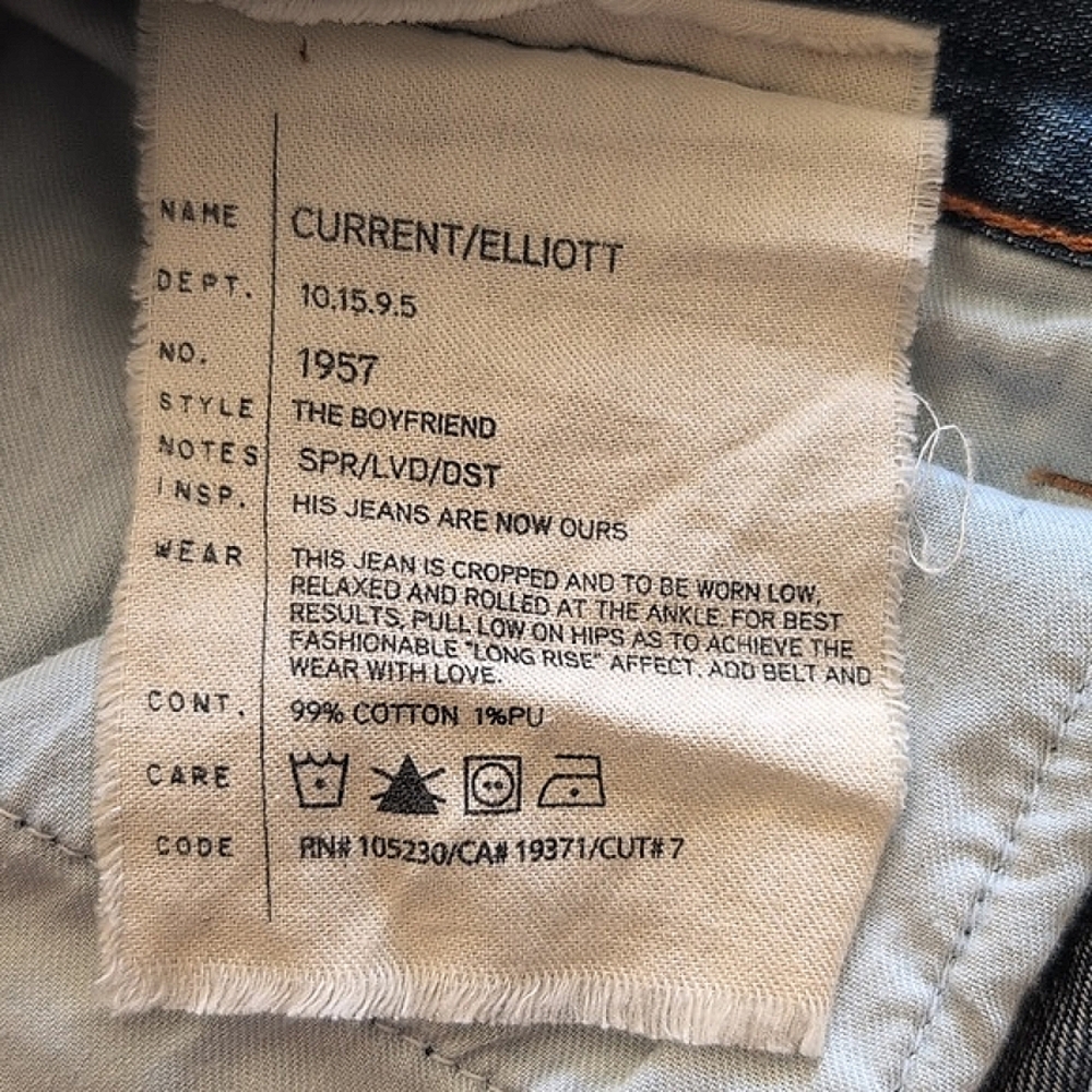 Current/Elliott Womens 27 The Boyfriend Distressed Denim Jeans Casual City - Picture 8 of 8